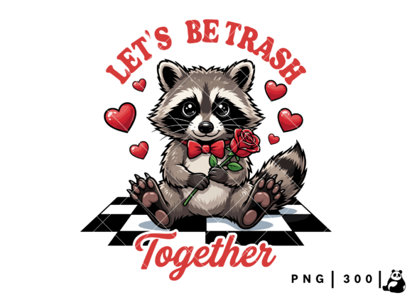 Funny Trash Love Raccoon Valentine PNG Graphics for T-Shirt Designs