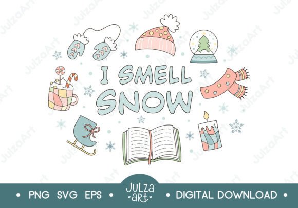 I Smell Snow Png, Retro Winter Season Graphics and T-Shirt Designs