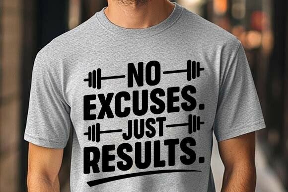 No Excuses Just Results SVG Graphics for T-Shirt Designs