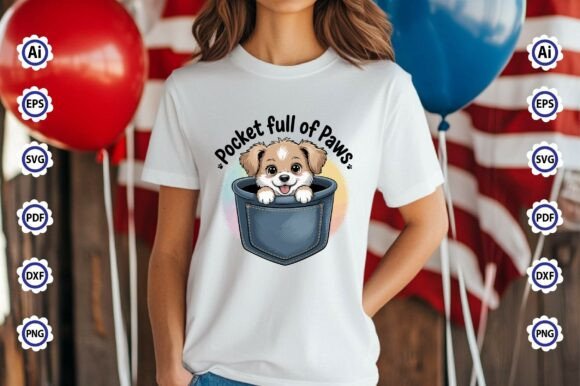 Pocket Full of Paws PNG T-Shirt Design for Graphics
