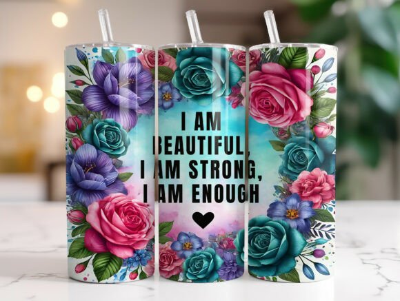 Positive Affirmation Quote Tumbler Wrap Graphics for Branding