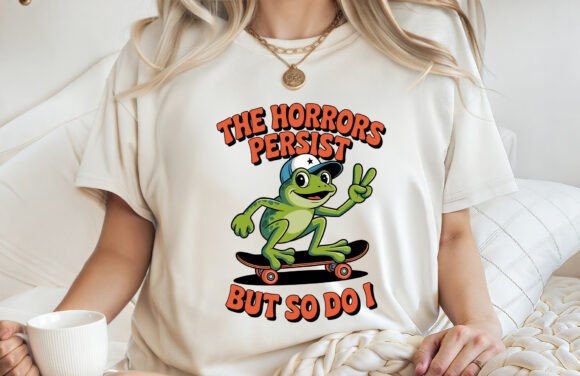 Skater Frog the Horrors Persist Tee SVG Graphics