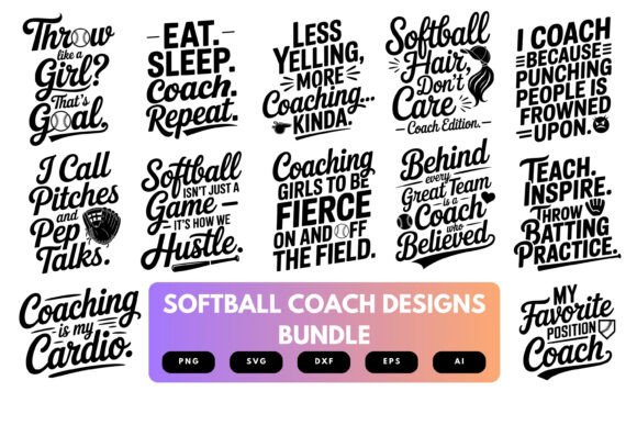 Softball Coach SVG Bundle: Graphics for Bold T-Shirt Designs