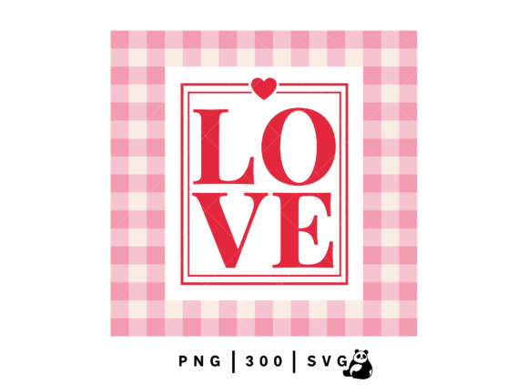 Valentine Love Gingham Png Eps Graphics and Illustrations Review